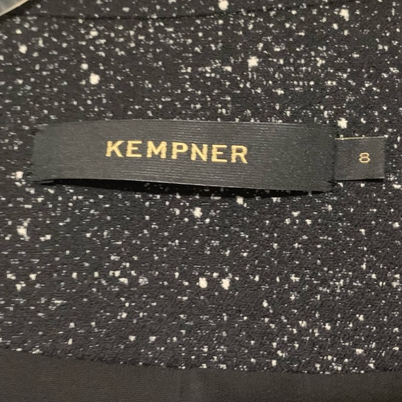 Kempner Size 8 Statement Blazer Jacket Embellished Black White Silk Lined - Picture 3 of 9